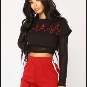 Black Flame Crop Top